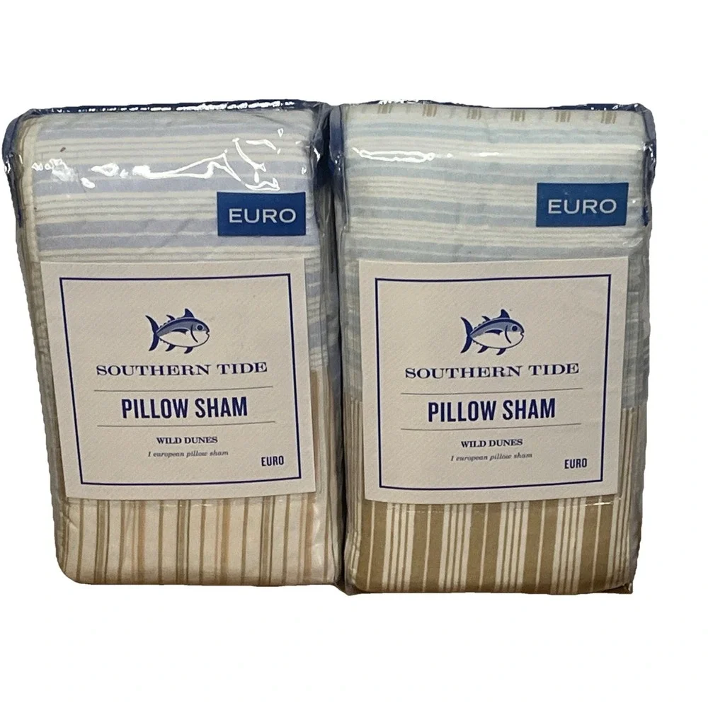 Southern Tide Wild Dunes Patchwork Euro Pillow Shams 26